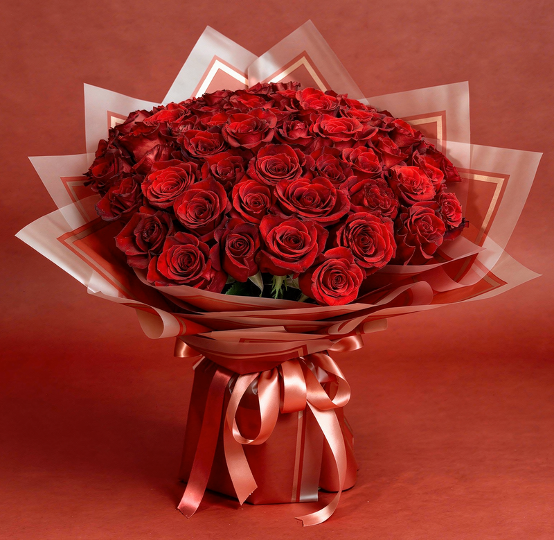 Buchet 51 trandafiri roșii în ambalaj elegant – livrare flori Iași | About Flowers