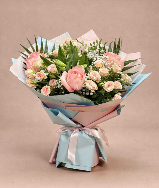 Buchet Trandafiri, Minirozze si Alstroemeria