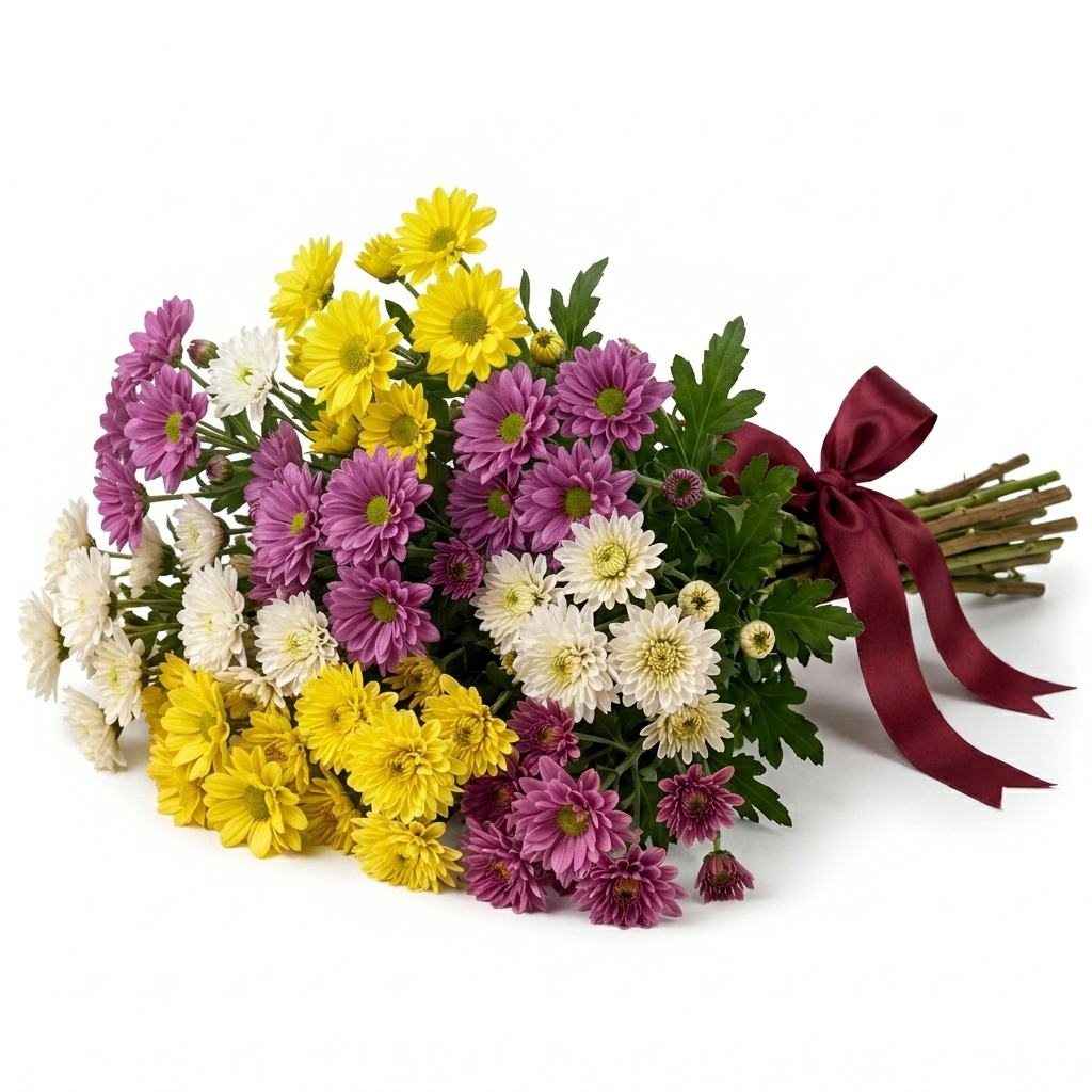 Buchet crizanteme mix colorate, numărul de fire la alegere – livrare flori Iași | About Flowers
