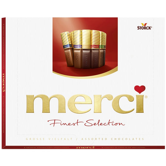 Merci Finest – Cutie Cadou cu Bomboane Asortate 250g About Flowers