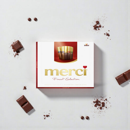 Merci Finest – Cutie Cadou cu Bomboane Asortate (250g)