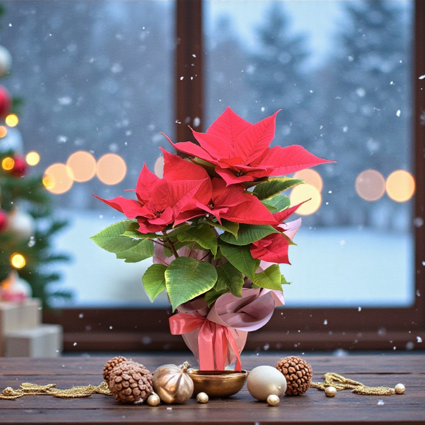 Crăciuniță roșie (poinsettia) 40–45 cm, plantă de Crăciun – cadou Crăciun Iași | About Flowers