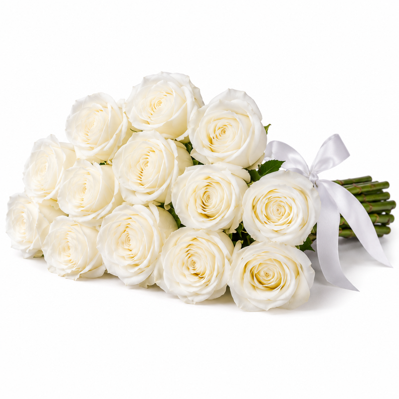Buchet trandafiri albi, numărul de fire la alegere – livrare flori Iași | About Flowers